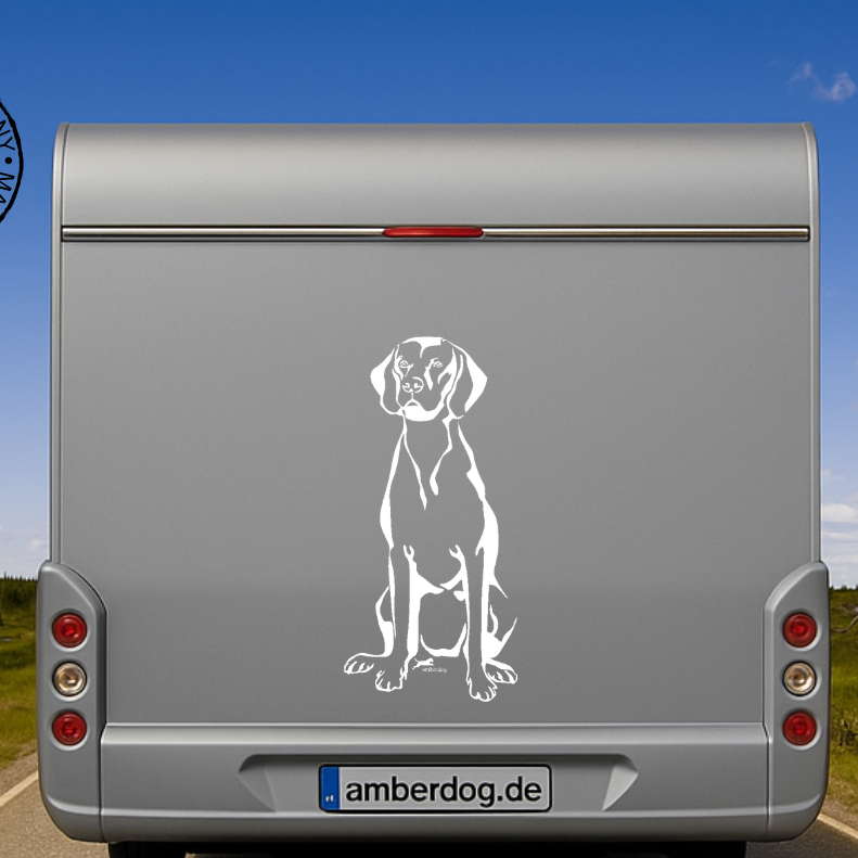 Magyar Vizsla Aufkleber & Wandtattoo | Ganzkörper-Motiv Auto, Wohnmobil, Fenster - 50cm / Weiß