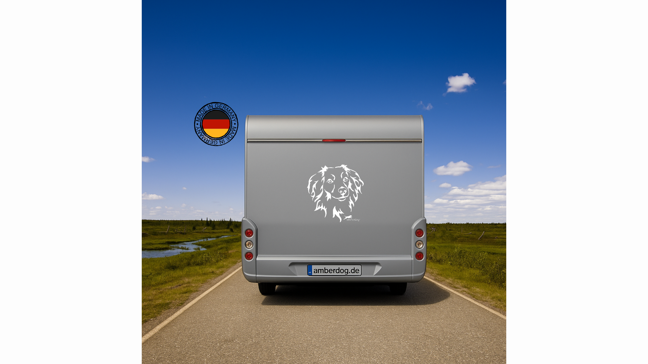 Markiesje Kopf Auto Wohnmobil Aufkleber  l Wandtattoo - H20cm / Weiß