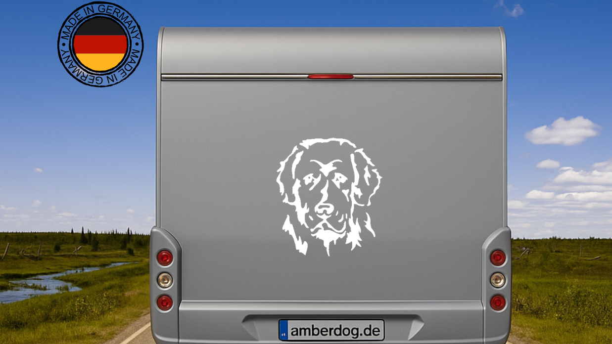 Neufundländer Aufkleber Wohnmobil | Hund Kopf Autoaufkleber & Wandtattoo - H20cm / Schwarz
