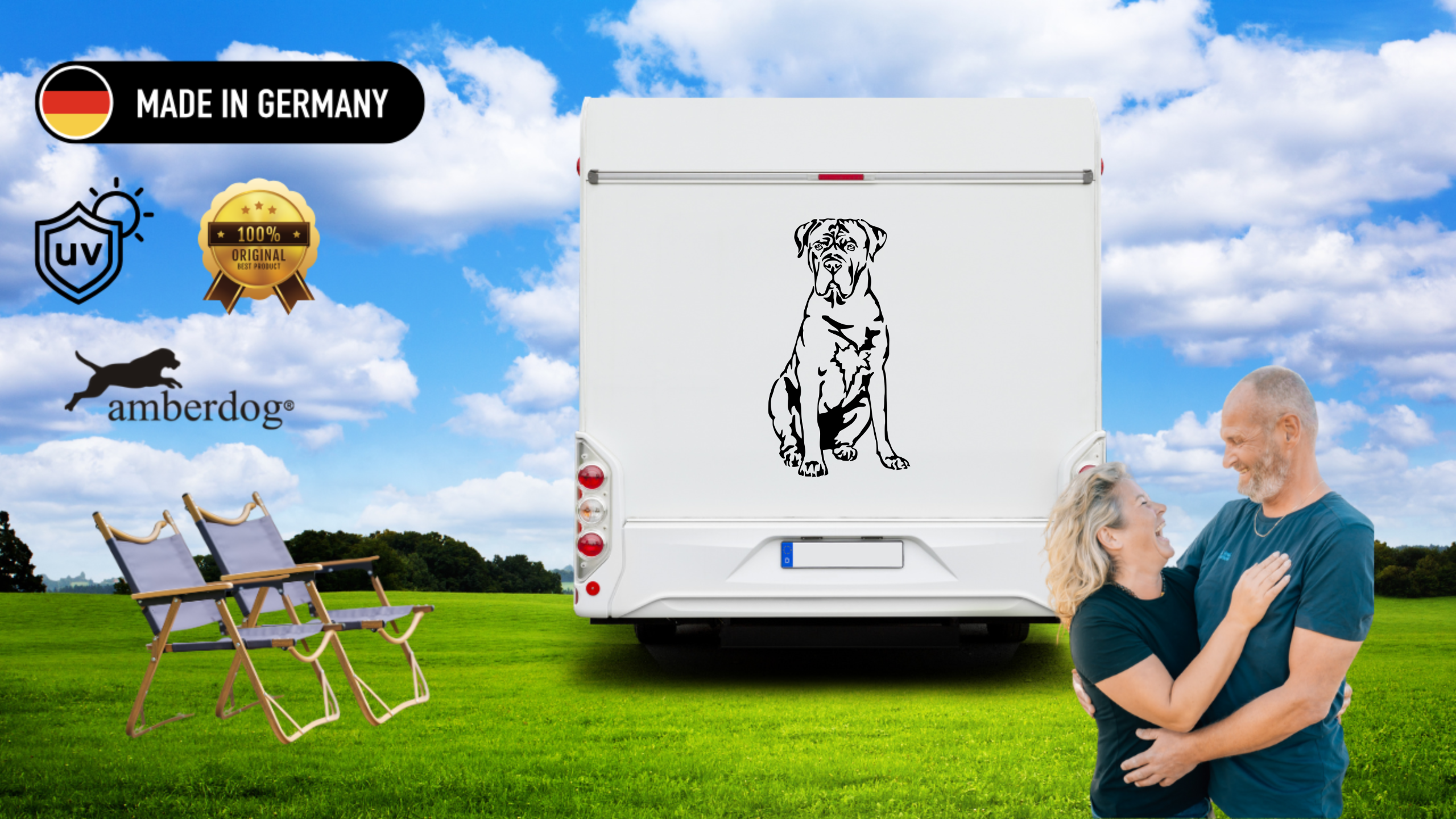 Cane Corso Aufkleber & Wandtattoo | Auto, Wohnmobil, Fenster - H50cm / Weiß