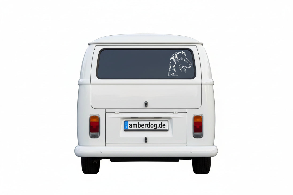 Barsoi Kopf Auto Wohnmobil Aufkleber I Wandtattoo - H20cm / Schwarz