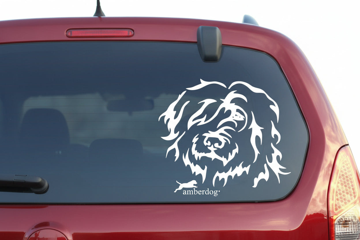 Bergamasker Kopf Auto Wohnmobil Aufkleber l Wandtattoo - H20cm / Weiß