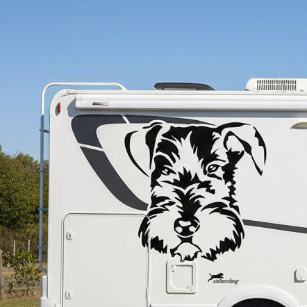 Cesky Terrier Kopf Aufkleber I Wandtattoo - H20cm / Weiß