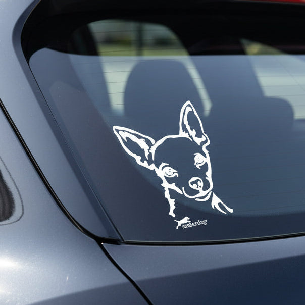 Chihuahua Kopf Aufkleber I Wandtattoo - H20cm / Weiß