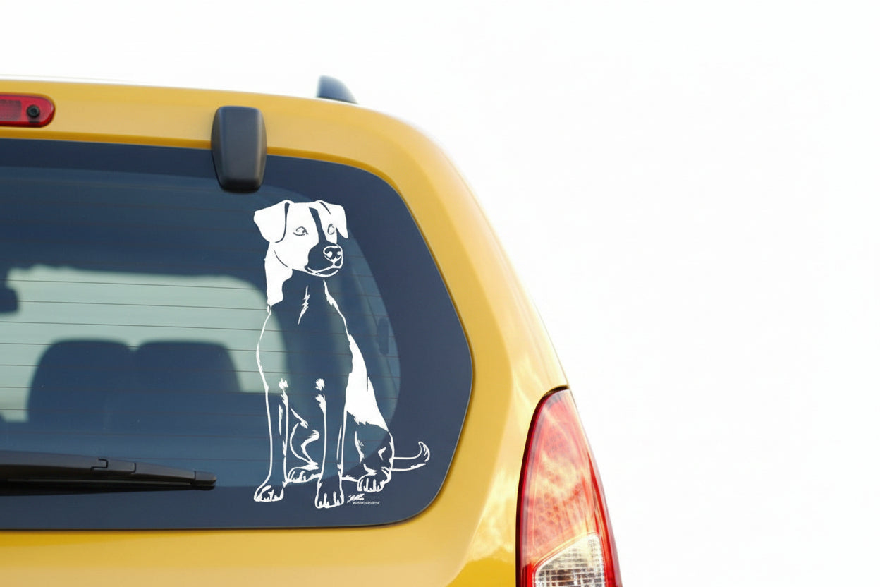 Dänischer Hofhund Aufkleber Auto, Wohnmobil & Wandtattoo - H30cm / Weiß