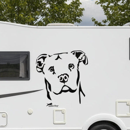Dogo Argentino Kopf Aufkleber - Wandtattoo - H20cm / Schwarz