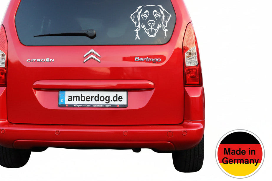 Duck Tolling Retriever Aufkleber Wohnmobil | Hund Kopf Autoaufkleber & Wandtattoo - H20cm / Schwarz
