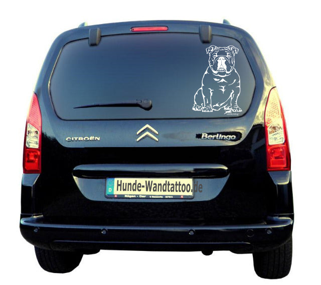 Englische Bulldogge Autoaufkleber I Wandtattoo - H30cm / Schwarz