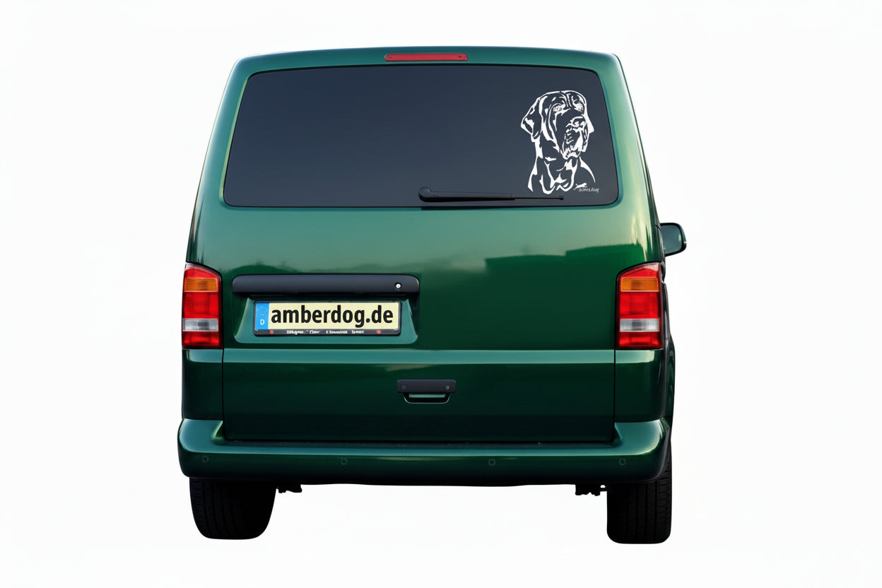 Fila Brasileiro Kopf Auto Wohnmobil Aufkleber I Wandtattoo - H20cm / Schwarz