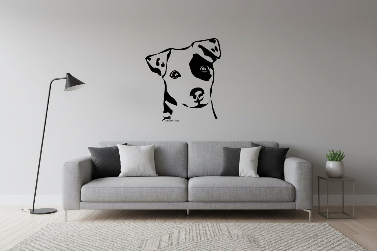 Jack Russel Terrier Kopf Auto Aufkleber I Wandtattoo - H30cm / Weiß
