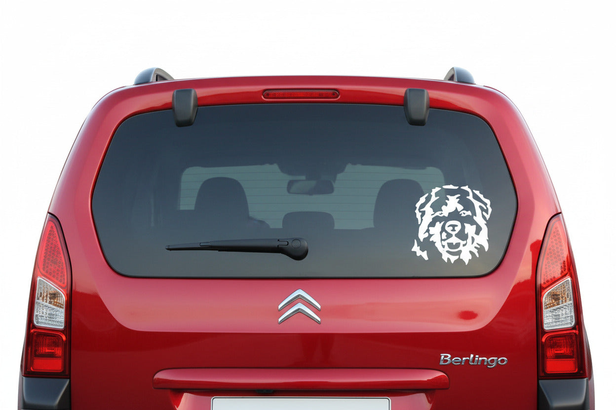 Kaukasier Aufkleber Wohnmobil | Hund Kopf Autoaufkleber & Wandtattoo - H20cm / Weiß