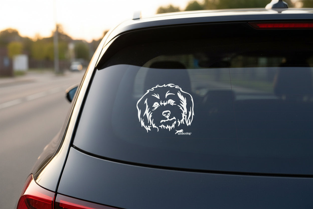 Malteser Kopf Auto Wohnmobil Aufkleber I Wandtattoo - H20cm / Weiß