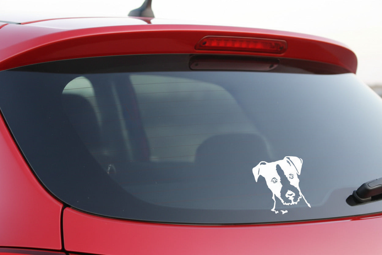 Parson Russel Terrier Kopf Auto Wohnmobil Aufkleber I Wandtattoo - H20cm / Weiß