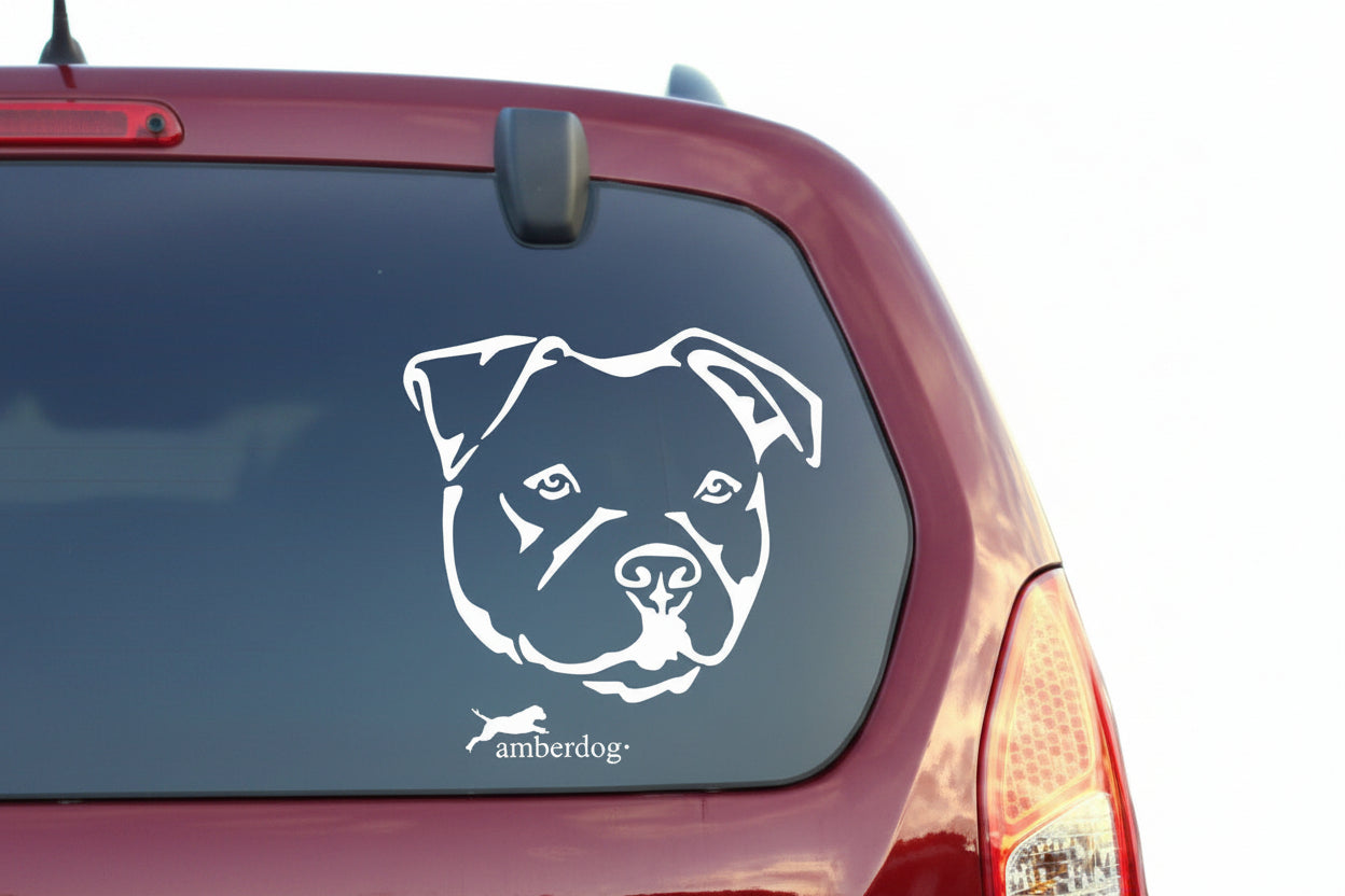 Pitbull Kopf Auto Wohnmobil Aufkleber I Wandtattoo - H50cm / Schwarz