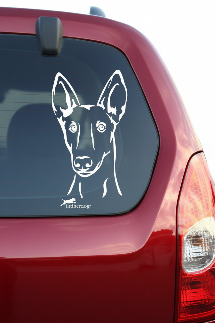 Podenco Aufkleber & Wandtattoo | Kopf-Motiv Auto, Wohnmobil, Fenster - H30cm / Weiß