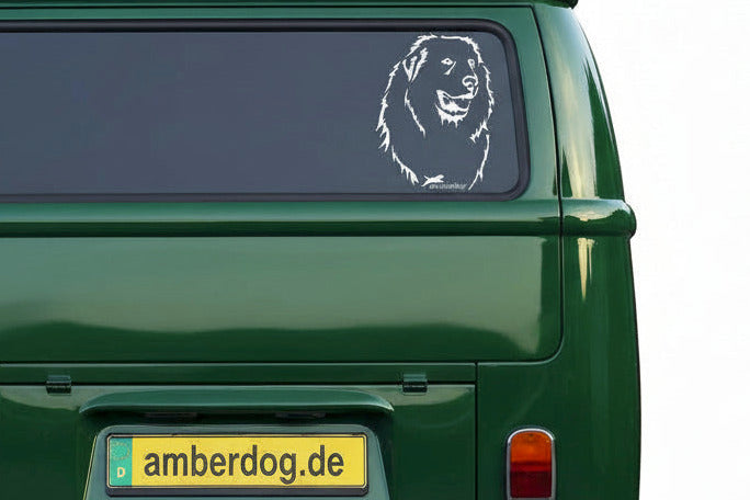 Pyrenäenberghund Aufkleber – Auto, Wohnmobil & Wandtattoo | Vinyl Hundeaufkleber - H30cm / Weiß