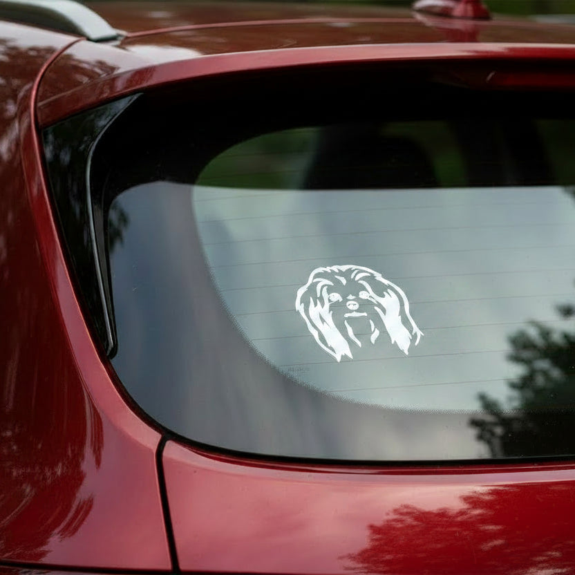 Shih Tzu Auto Wohnmobil Aufkleber I Wandtattoo - H20cm / Weiß