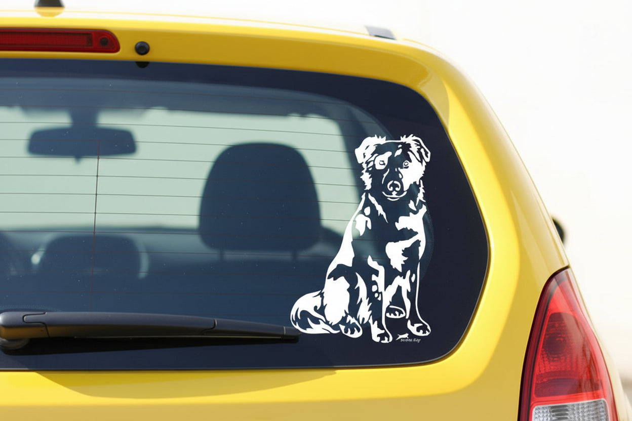 Tiger Altdeutscher Hütehund Aufkleber Auto, Wohnmobil & Wandtattoo - H20cm / Weiß