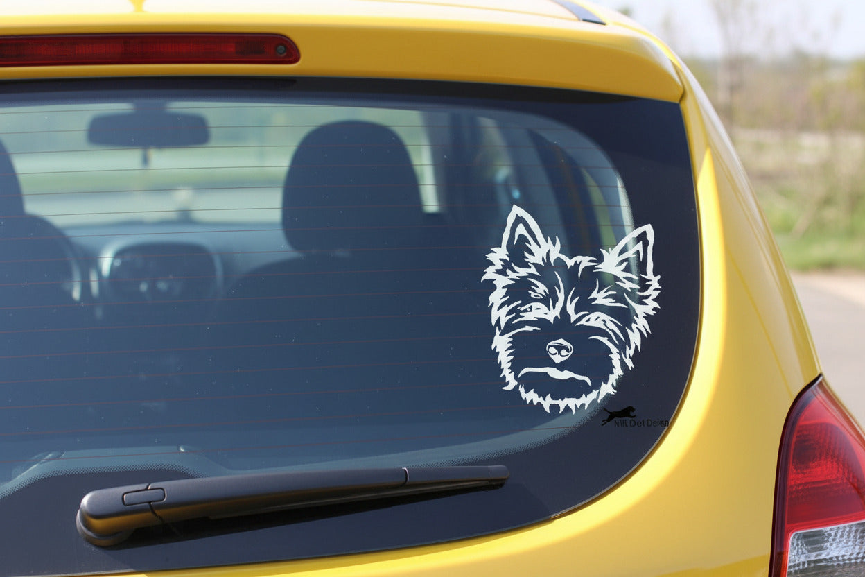 Yorkshire Terrier Kopf Auto Wohnmobil Aufkleber I Wandtattoo - H50cm / Weiß