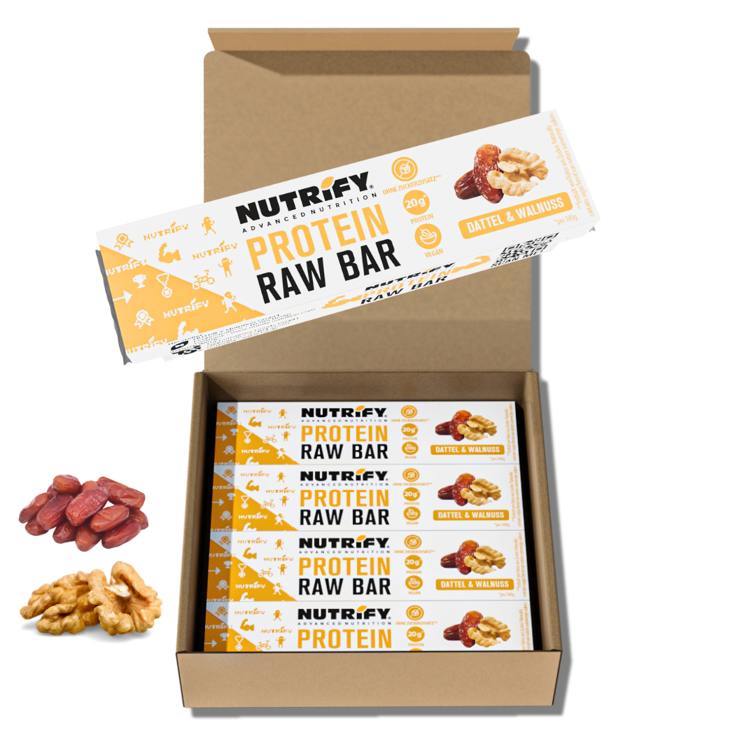 NUTRIFY Protein Raw Bar Set - 12x45g Dattel Walnuss