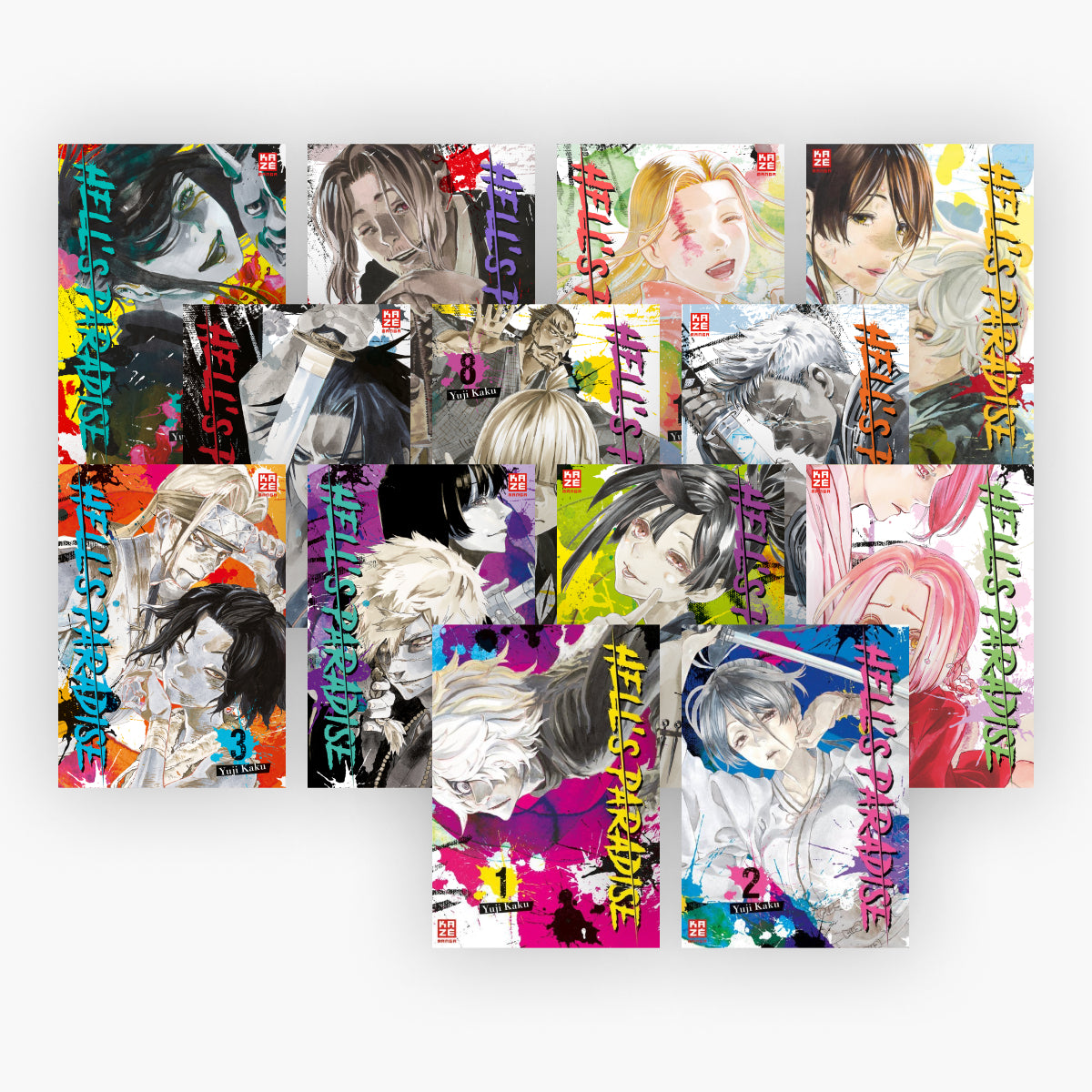 Hell's Paradise Komplett-Set Vol. 1–10 plus 1 exklusives Stickerset