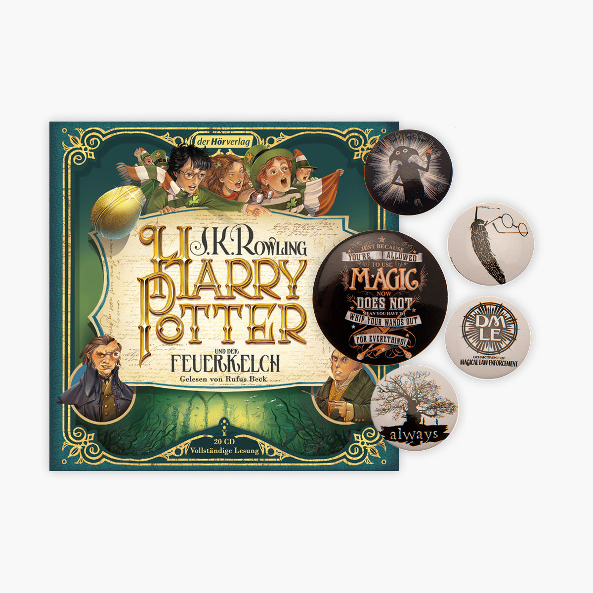 Harry Potter - Der Feuerkelch als Hörbuch + 1 original Harry Potter Button
