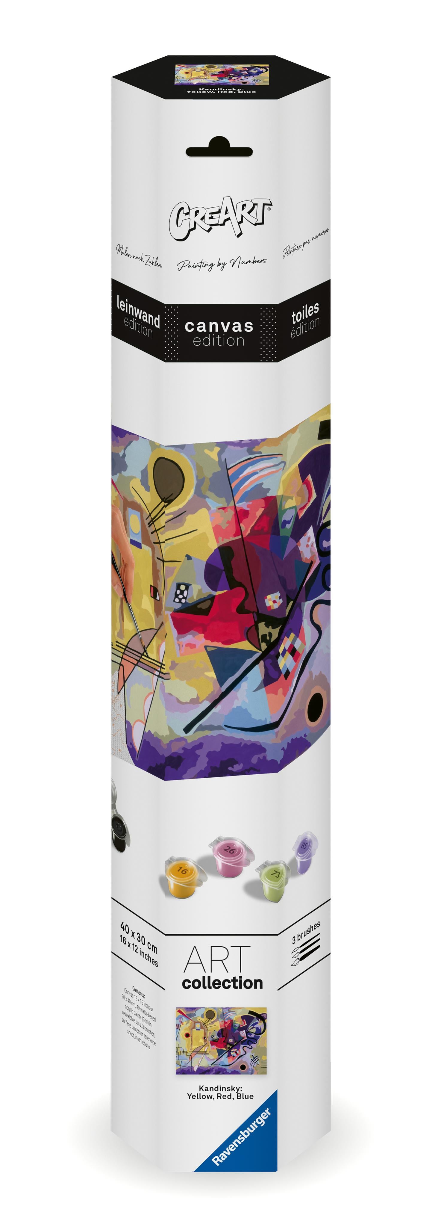 CreArt Canvas Leinwand - Leinwand Gelb, Rot, Blau (Kandinsky)