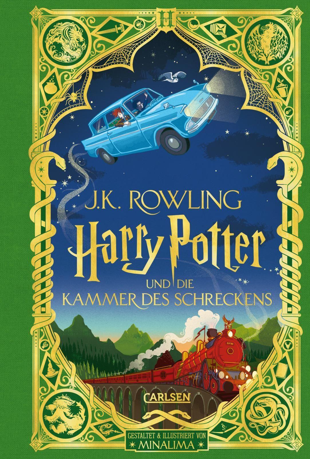 Harry Potter und die Kammer des Schreckens: MinaLima-Ausgabe (Harry Potter 2): farbig illustrierte Prachtausgabe mit Goldprägung und zauberhaften Papierkunst-Elementen zum Ausklappen