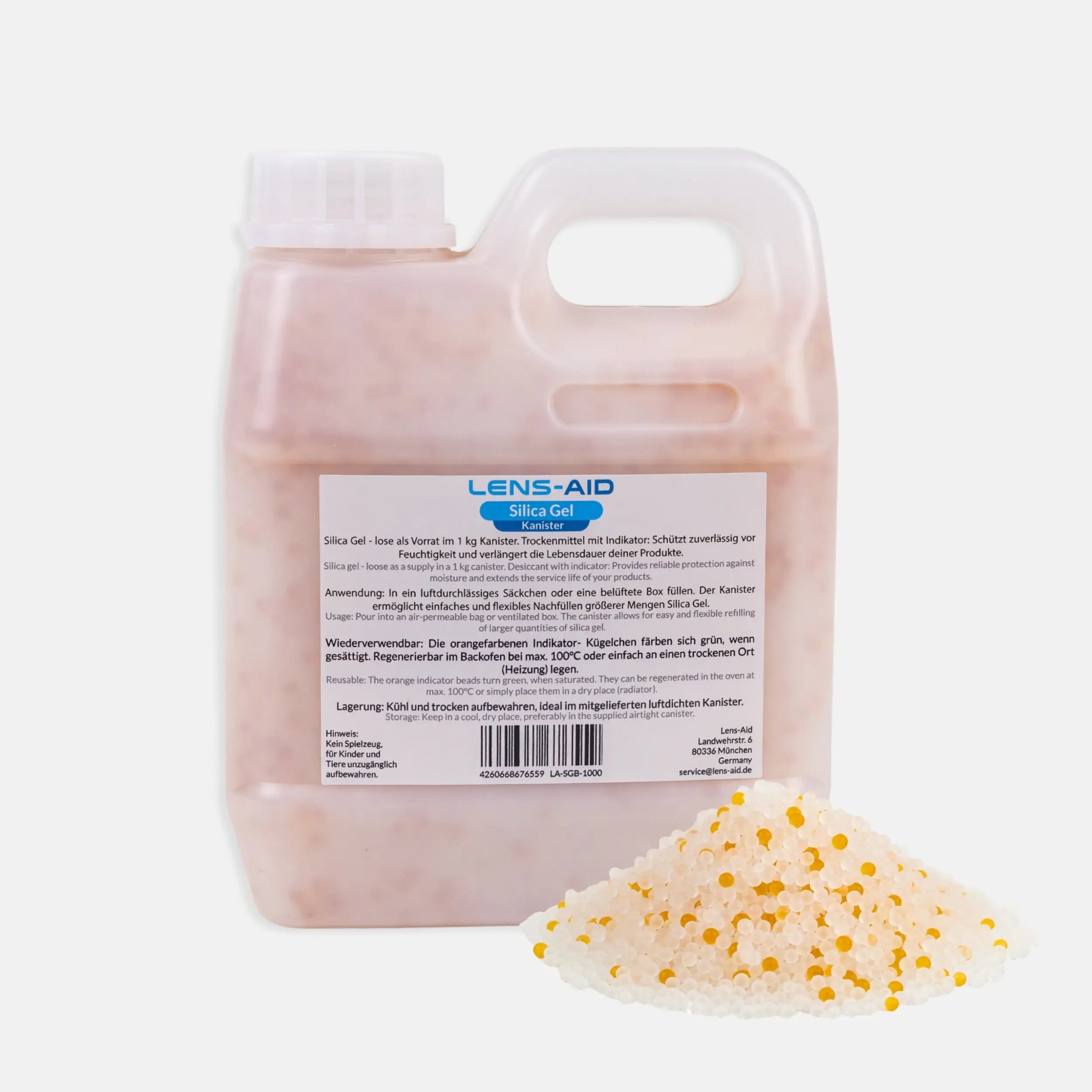 Silica Gel 1kg/2kg – Regenerierbares Trockenmittel mit Farbindikator (Orange/Grün)