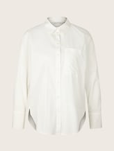 TOM TAILOR Damen Loose Fit Bluse mit Brusttasche, weiß, Uni, Gr. 36