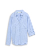 TOM TAILOR Damen Bluse mit Brusttaschen, blau, Meliert, Gr. 36