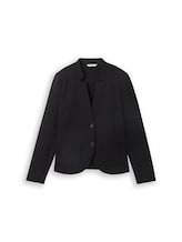 TOM TAILOR Damen Slim Fit Blazer mit Ottoman Struktur, schwarz, Uni, Gr. XXL