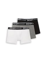 TOM TAILOR DENIM Herren Boxershorts im 3er-Pack, grau, Uni, Gr. S