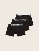 TOM TAILOR DENIM Herren Boxershorts im 3er-Pack, schwarz, Uni, Gr. M