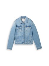 TOM TAILOR Damen Jeansjacke mit recycelter Baumwolle, blau, Uni, Gr. XL
