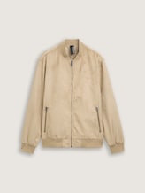 TOM TAILOR Herren Bomberjacke in Wildleder-Optik, braun, Uni, Gr. XXL