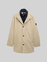 TOM TAILOR Herren 2-in-1 Mantel mit herausnehmbarem Einsatz, braun, Uni, Gr. XXL