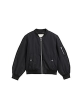 TOM TAILOR Mädchen Wasserabweisende Bomberjacke, schwarz, Uni, Gr. 140
