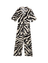 TOM TAILOR Damen Jumpsuit mit Muster, braun, Gemustert, Gr. 36