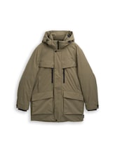 TOM TAILOR DENIM Herren Arctic Parka mit abnehmbarer Kapuze, grün, Uni, Gr. XXL