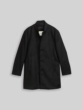 TOM TAILOR DENIM Herren Mantel in Woll-Optik, schwarz, Uni, Gr. XXL