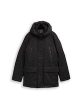 TOM TAILOR Herren Arctic Parka mit abnehmbarer Kapuze, schwarz, Uni, Gr. XXL