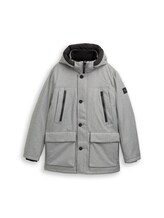 TOM TAILOR Herren Arctic Parka mit abnehmbarer Kapuze, grau, Meliert, Gr. XL