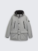 TOM TAILOR Herren Arctic Parka mit abnehmbarer Kapuze, grau, Meliert, Gr. L