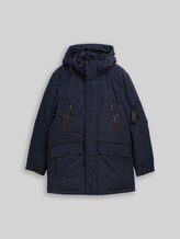 TOM TAILOR Herren Arctic Parka mit abnehmbarer Kapuze, blau, Uni, Gr. M