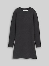 TOM TAILOR DENIM Damen Mini Skater Strickkleid, grau, Meliert, Gr. XL