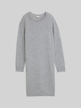 TOM TAILOR Damen Strickkleid mit U-Boot-Ausschnitt, grau, Meliert, Gr. 42