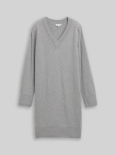 TOM TAILOR Damen Strickkleid mit Kaschmir-Anteil, grau, Meliert, Gr. 36