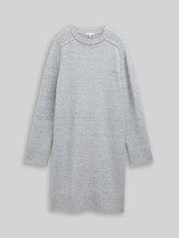TOM TAILOR Damen Strickkleid in Melange-Optik, grau, Meliert, Gr. 36