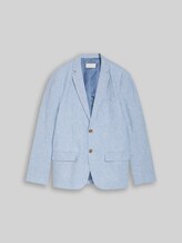 TOM TAILOR Herren Sakko mit Leinenanteil, blau, Meliert, Gr. 54